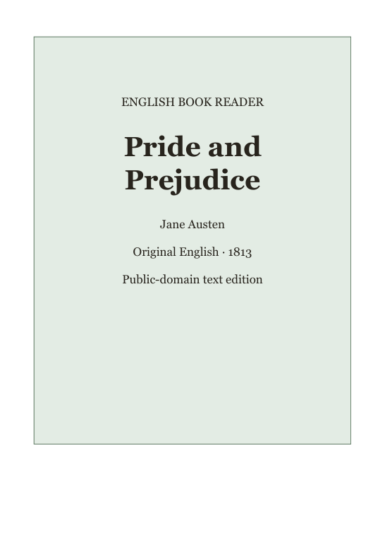 Pride and Prejudice — typographic cover